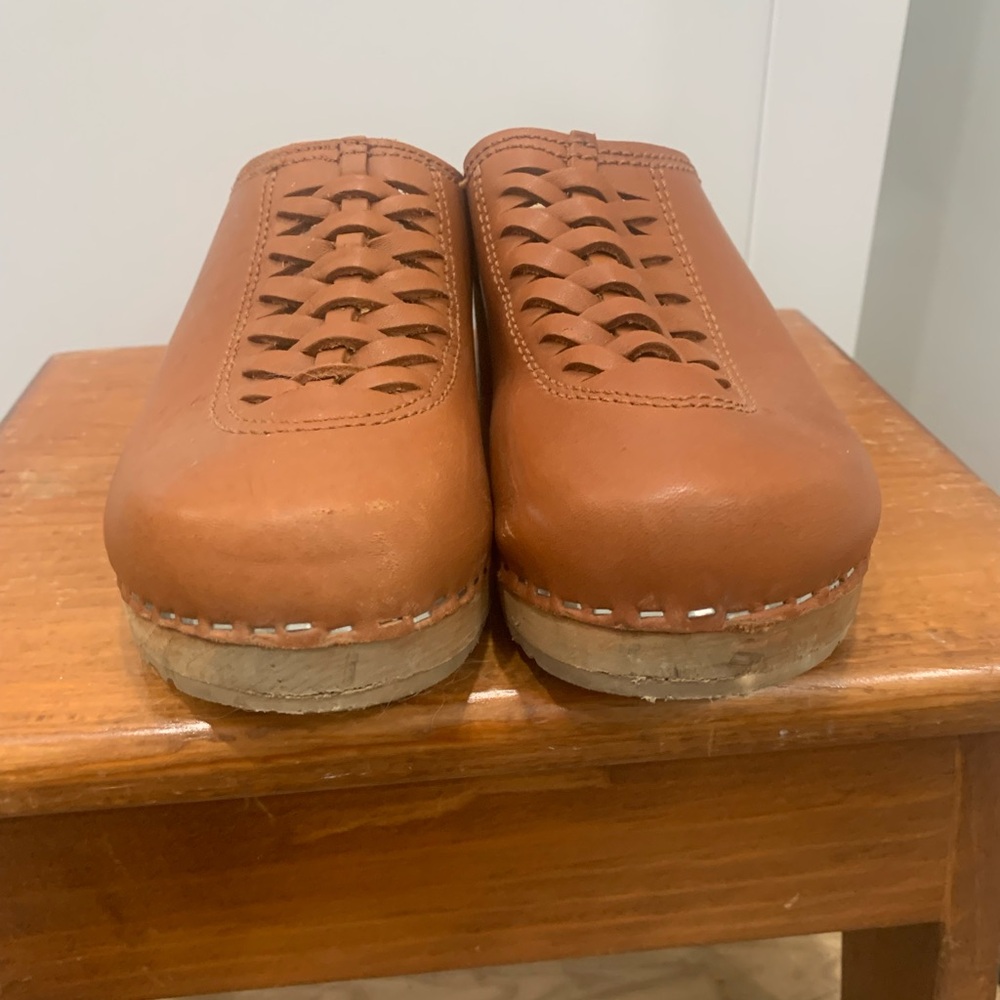 GUC MIA CrissCross Lattice Women's Leather Mules - Sz 38